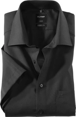 Olymp Miesten Lyhythihainen Kauluspaita Musta