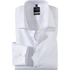 Olymp Level 5 Kauluspaita +hiha, Body Fit Valkoinen