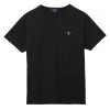 Gant Miesten T-Paita, Solid T-Shirt NOS Musta