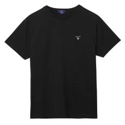 Gant Miesten T-Paita, Solid T-Shirt NOS Musta