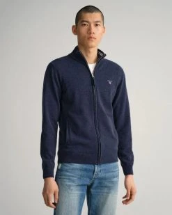 Gant Miesten Neuletakki, Superfine Lambswool Indigo -Makia kauppa 154 86214 37 1 1