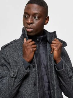 Selected Miesten Villakangastakki NOAH WOOL Harmaa Kuosi -Makia kauppa 884 16081429 92 16