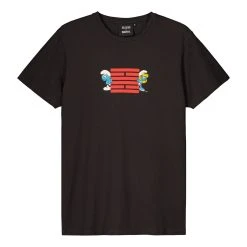 Billebeino Miesten T-paita PEEKING SMURF Musta