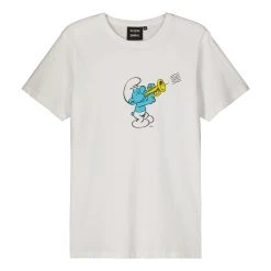 Billebeino Miesten T-Paita TRUMPET SMURF T-SHIRT Valkoinen