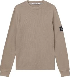 Calvin Klein Jeans Miesten Collegepaita Monogram Badge Waffle Beige