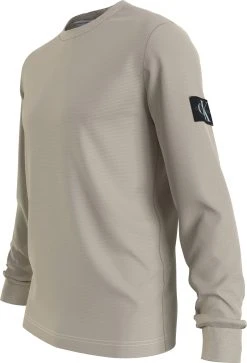 Calvin Klein Jeans Miesten Collegepaita Monogram Badge Waffle Beige -Makia kauppa calvin klein jeans miesten collegepaita monogram badge waffle beige 3 scaled