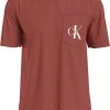 Calvin Klein Jeans Miesten T-Paita Monogram Logo Kirkkaanpunainen