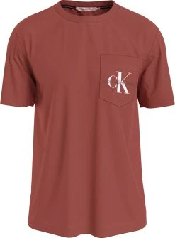 Calvin Klein Jeans Miesten T-Paita Monogram Logo Kirkkaanpunainen