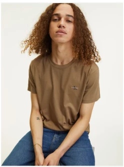 Calvin Klein Jeans Miesten T-paita MONOGRAM T-SHIRT Keskiruskea