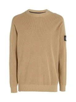 Calvin Klein Jeans Neule, BADGE WAFFLE MIX SWEATER Beige -Makia kauppa calvin klein jeans neule badge waffle mix sweater beige 3 scaled