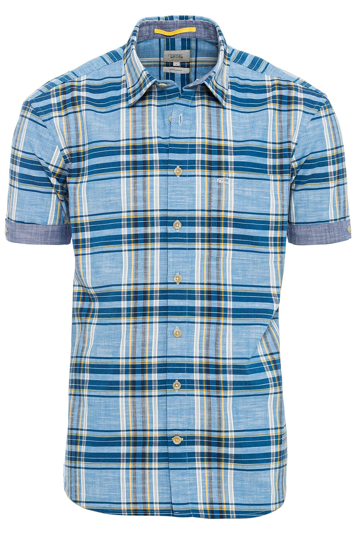 Camel Active Miesten Lyhythihainen Kauluspaita 409234-7S54-44 Sininen Ruutu 1 Camel Active Miesten Lyhythihainen Kauluspaita 409234-7S54-44 Sininen Ruutu