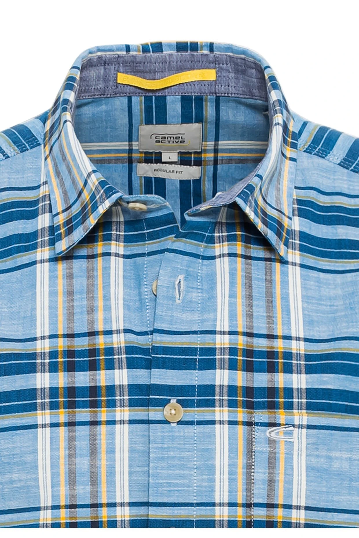 Camel Active Miesten Lyhythihainen Kauluspaita 409234-7S54-44 Sininen Ruutu 3 Camel Active Miesten Lyhythihainen Kauluspaita 409234-7S54-44 Sininen Ruutu - Image 3