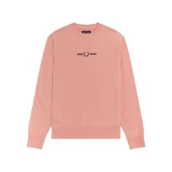 Fred Perry Miesten Collegepaita, Embroidered Sweatshirt Persikka