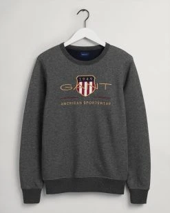 Gant, Miesten Collegepaita, Archive Shield D-neck Tummanharmaa