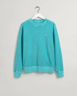 Gant Miesten Collegepaita SUN FADED C-NECK SWEAT Turkoosinsininen