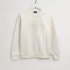 Gant Miesten Collegepaita Tonal Archive Shield C-Neck Luonnonvalkoinen