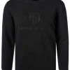 Gant Miesten Collegepaita Tonal Archive Shield C-Neck Musta