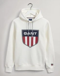 Gant Miesten Huppari RETRO SHIELD HOODIE Valkoinen
