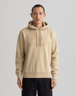 Gant Miesten Huppari TONAL ARCHIVE SHIELD SWEAT HOODIE Beige