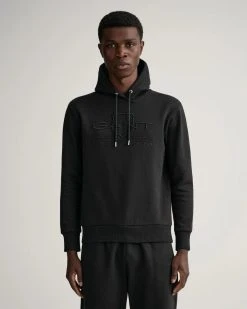 Gant Miesten Huppari TONAL ARCHIVE SHIELD SWEAT HOODIE Musta