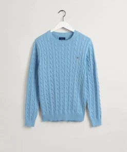 Gant Miesten Neule, Cotton Cable Vaaleansininen
