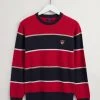 Gant Miesten Neule GANT BANNER STRIPED C-NECK Raidallinen Punainen