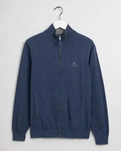 Gant, Miesten Neule, LT Cotton Cardigan Indigo