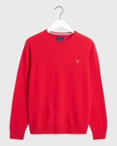 Gant Miesten Neule, Superfine Lambwool Crew Kirkkaanpunainen