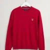 Gant Miesten Neulepaita, Gant Banner Shield Knit 100% Wool Kirkkaanpunainen