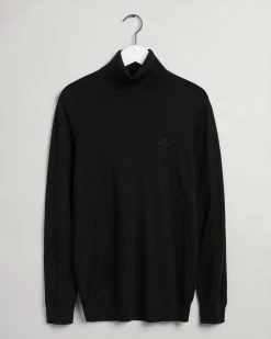 Gant Miesten Neulepusero K WASHABLE MERINO TURTLE NECK Musta
