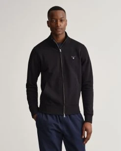 Gant Miesten Neuletakki ORIGINAL FULL ZIP CARDIGAN Musta