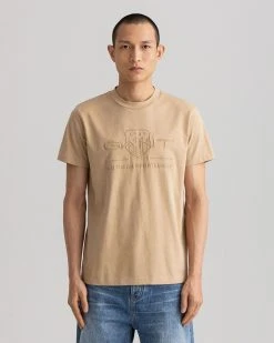 Gant Miesten T-paita, TONAL ARCHIVE SHIELD T-SHIRT Beige