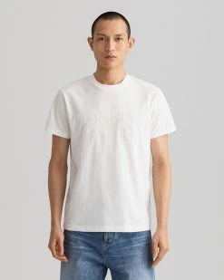 Gant Miesten T-paita, TONAL ARCHIVE SHIELD T-SHIRT Valkoinen