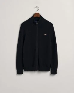 Gant Neuletakki,COTTON TEXTURE ZIP CARDIGAN Tummansininen -Makia kauppa gant neuletakki cotton texture zip cardigan tummansininen 3 scaled