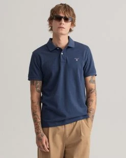 Gant Pikeepaita, Solid Pique Regular Fi Indigo