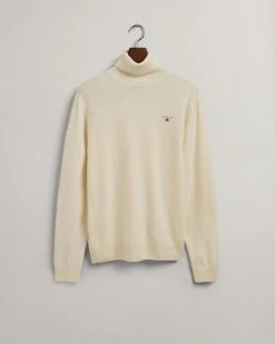 Gant Pooloneulepusero, LAMBWOOL ROLL NECK Luonnonvalkoinen -Makia kauppa gant pooloneulepusero lambwool roll neck luonnonvalkoinen 3