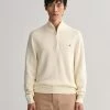 Gant Puuvillaneule, COTTON TEXTURE HALF ZIP Valkoinen