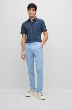 Hugo Boss Kauluspaita, ROANE SS PERFORMANCE STRECH Sininen Kuosi -Makia kauppa hugo boss kauluspaita roane ss performance strech sininen kuosi 3