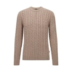 Hugo Boss Miesten Palmikkoneule NAMAZIO CABLE Beige