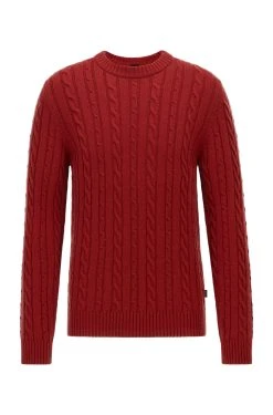 Hugo Boss Miesten Palmikkoneule NAMAZIO CABLE Kirkkaanpunainen -Makia kauppa hugo boss miesten palmikkoneule namazio cable kirkkaanpunainen 3