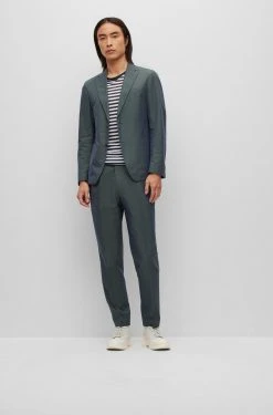 Hugo Boss T-paita, TIBURT 350 LINEN T-SHIRT Raidallinen Sininen -Makia kauppa hugo boss t paita tiburt 350 linen t shirt raidallinen sininen 4