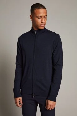 MATINIQUE Miesten Merinoneuletakki, MASON FULL ZIP Tummansininen