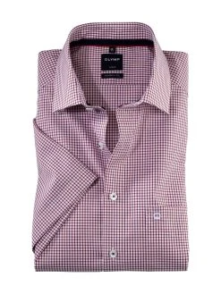 Olymp Luxor Kauluspaita, Modern Fit Punainen Ruutu