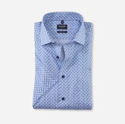 Olymp Luxor Kauluspaita, Modern Fit Sininen Kuosi