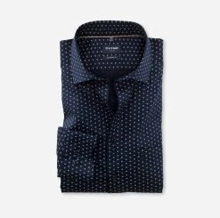 Olymp Miesten Pitkähihainen Kauluspaita MIESTEN PAIDAT + HIHA Sininen Kuosi