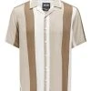 Only And Sons Kauluspaita, WAYNE LIFE REG STRIPE VISCOSE Raidallinen Ruskea
