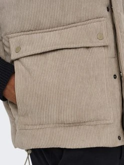 Only And Sons Miesten Liivi CORDUROY PUFFER VEST Beige -Makia kauppa only and sons miesten liivi corduroy puffer vest beige 5