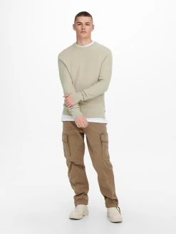 Only And Sons Miesten Neule, PHIL STRUCTURE KNIT Beige -Makia kauppa only and sons miesten neule phil structure knit beige 3