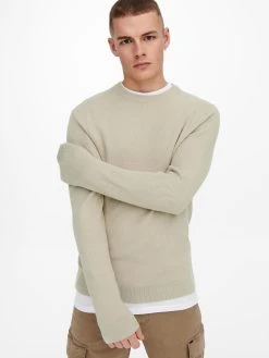 Only And Sons Miesten Neule, PHIL STRUCTURE KNIT Beige -Makia kauppa only and sons miesten neule phil structure knit beige 4