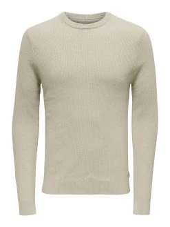 Only And Sons Miesten Neule, PHIL STRUCTURE KNIT Beige -Makia kauppa only and sons miesten neule phil structure knit beige 6